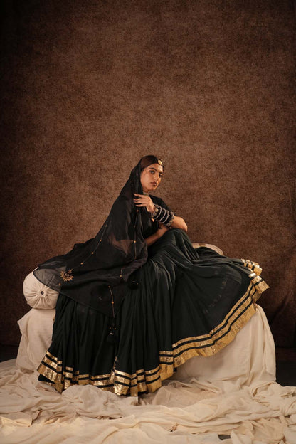 Nayira Charcoal Black Amaaya Lehenga Set