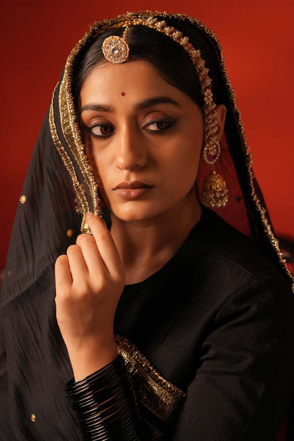 Ruhani Jet Black Riwaayat Lehenga Set