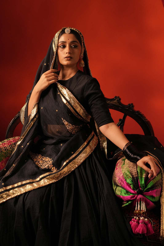 Chanderi Chaniya Choli - Devanshi Sand Beige