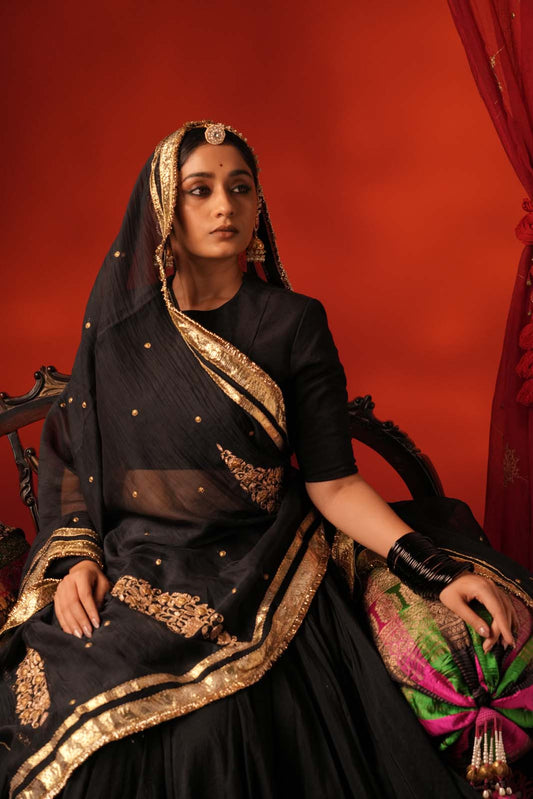 Ruhani Jet Black Riwaayat Lehenga Set