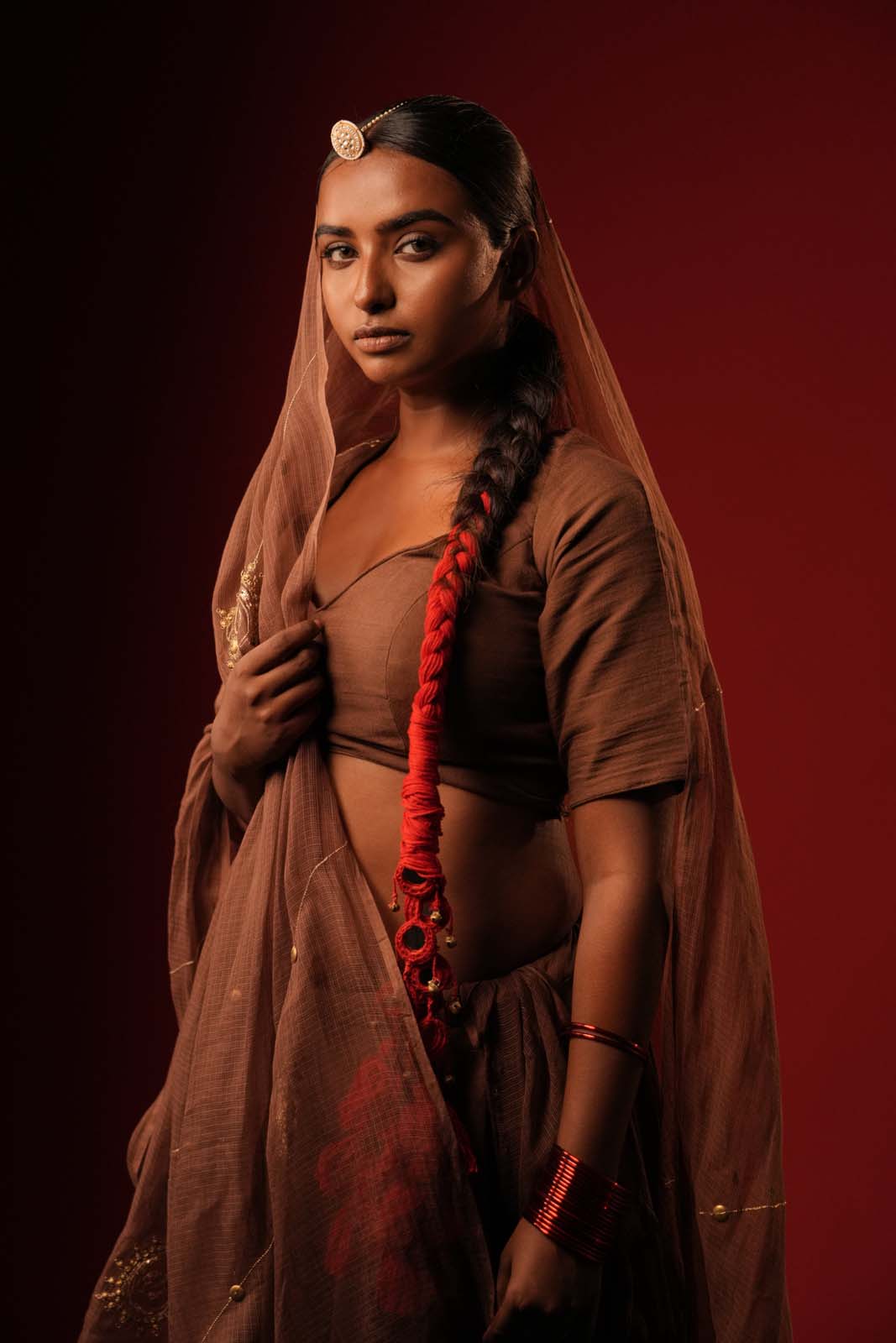 Laal Reshma Lehenga Set