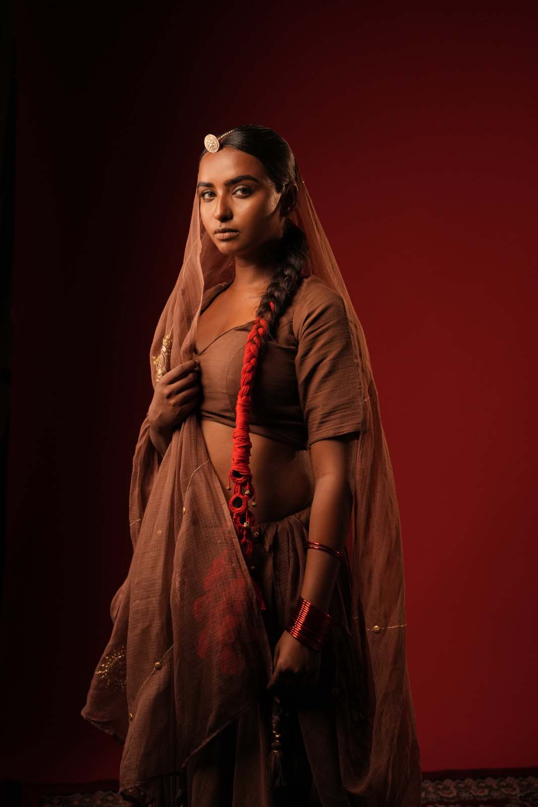 Laal Reshma Lehenga Set