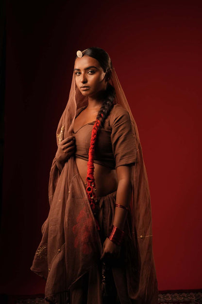 Laal Reshma Lehenga Set