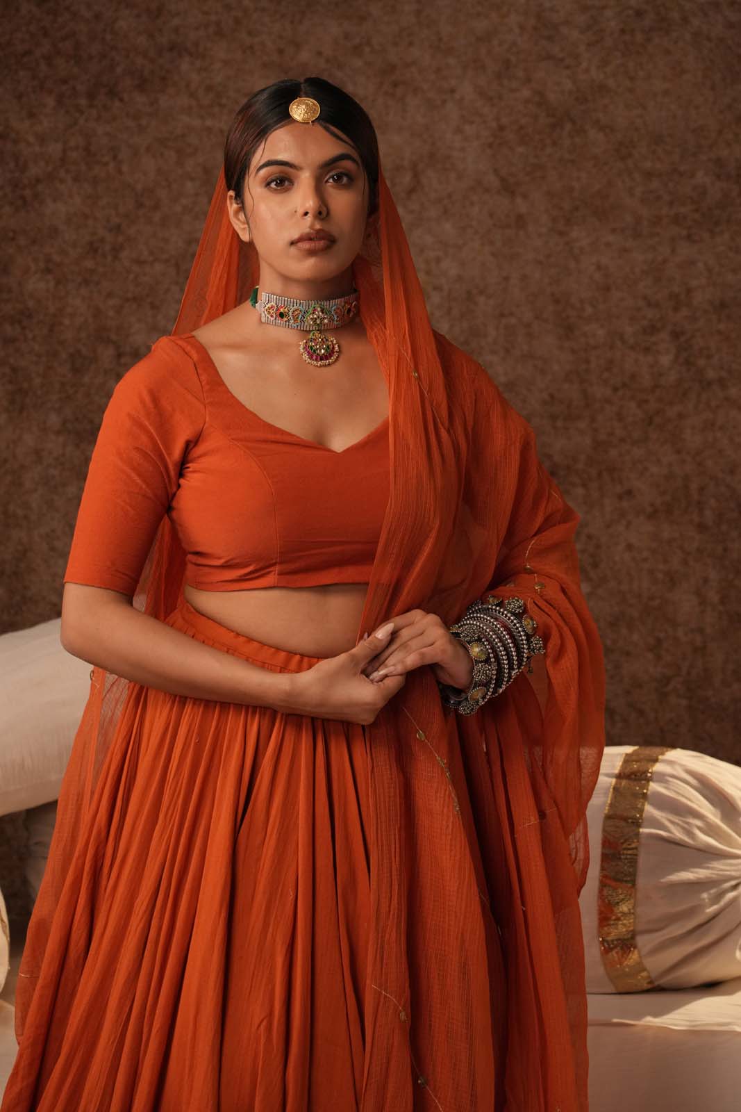 Kesariya Maati Lehenga Set