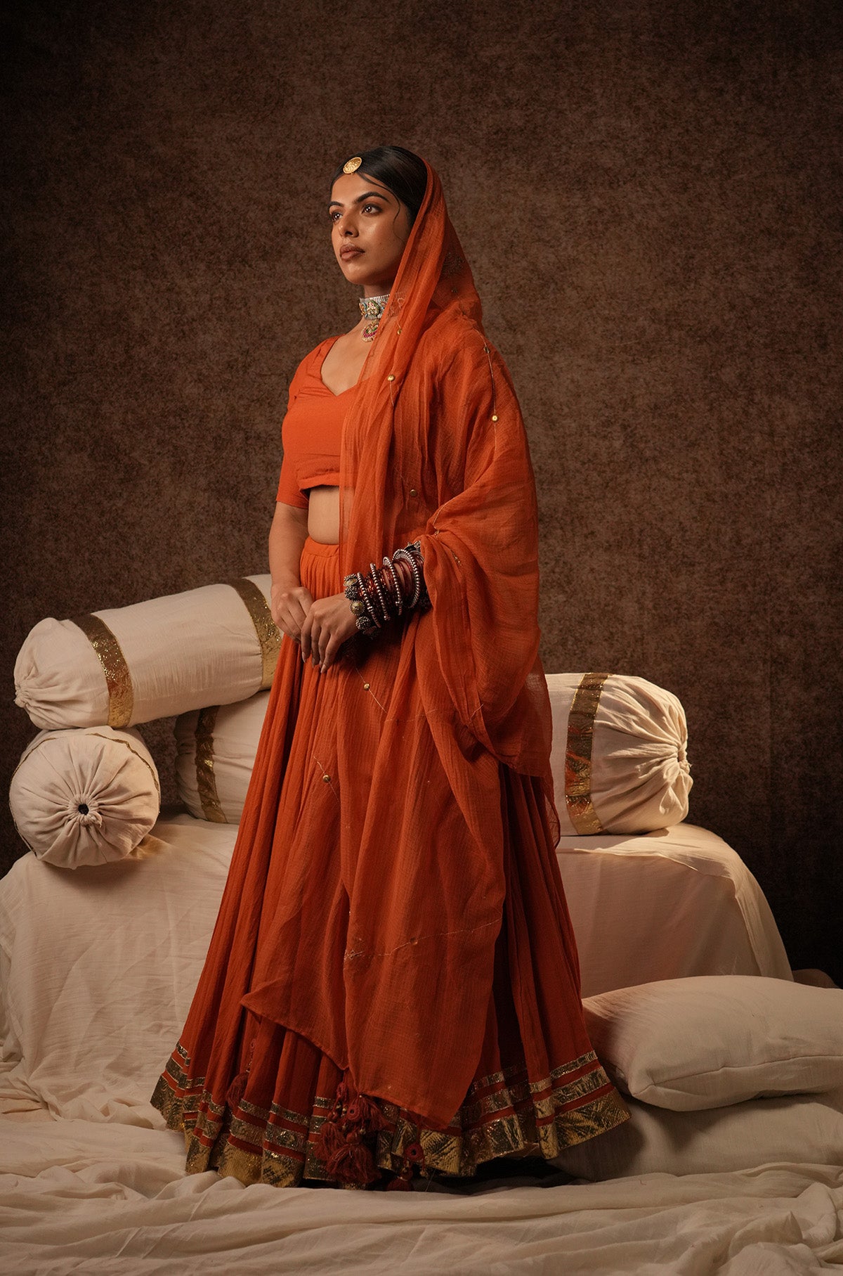 Kesariya Maati Lehenga Set