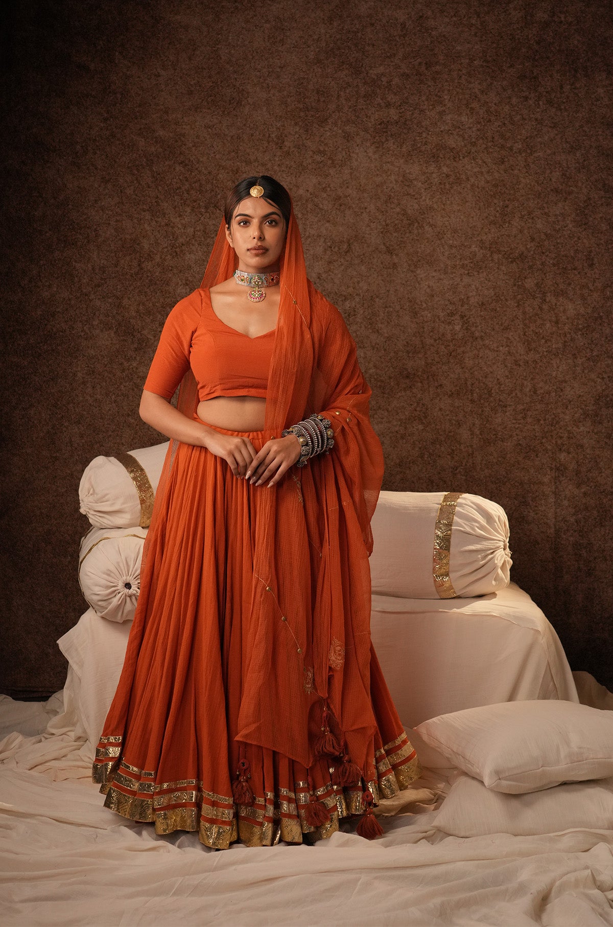 Kesariya Maati Lehenga Set