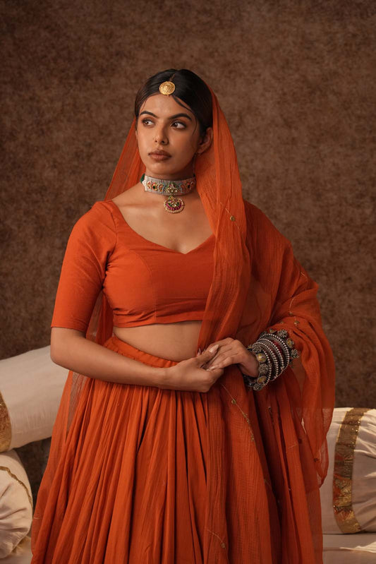 Kesariya Maati Lehenga Set