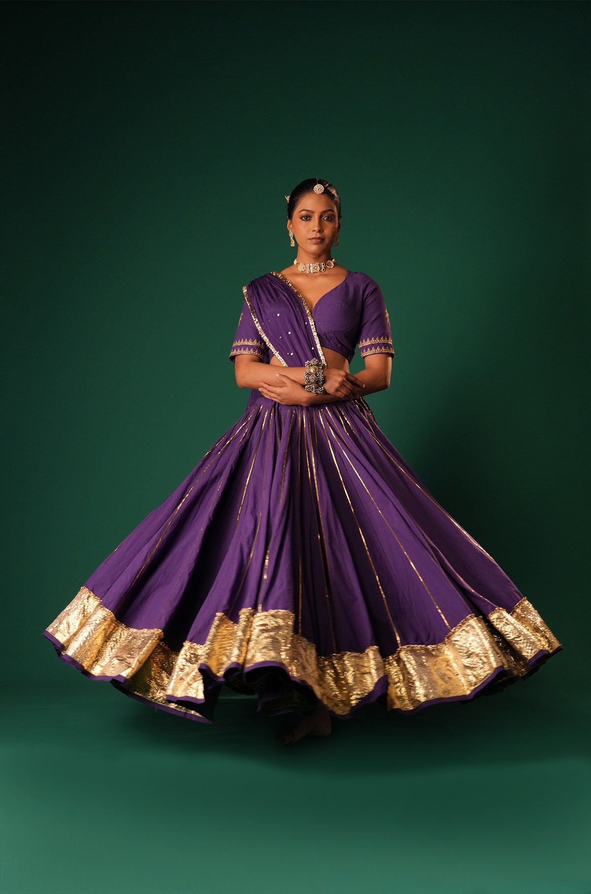 Neelkanth Grace – Purple Lehenga Set