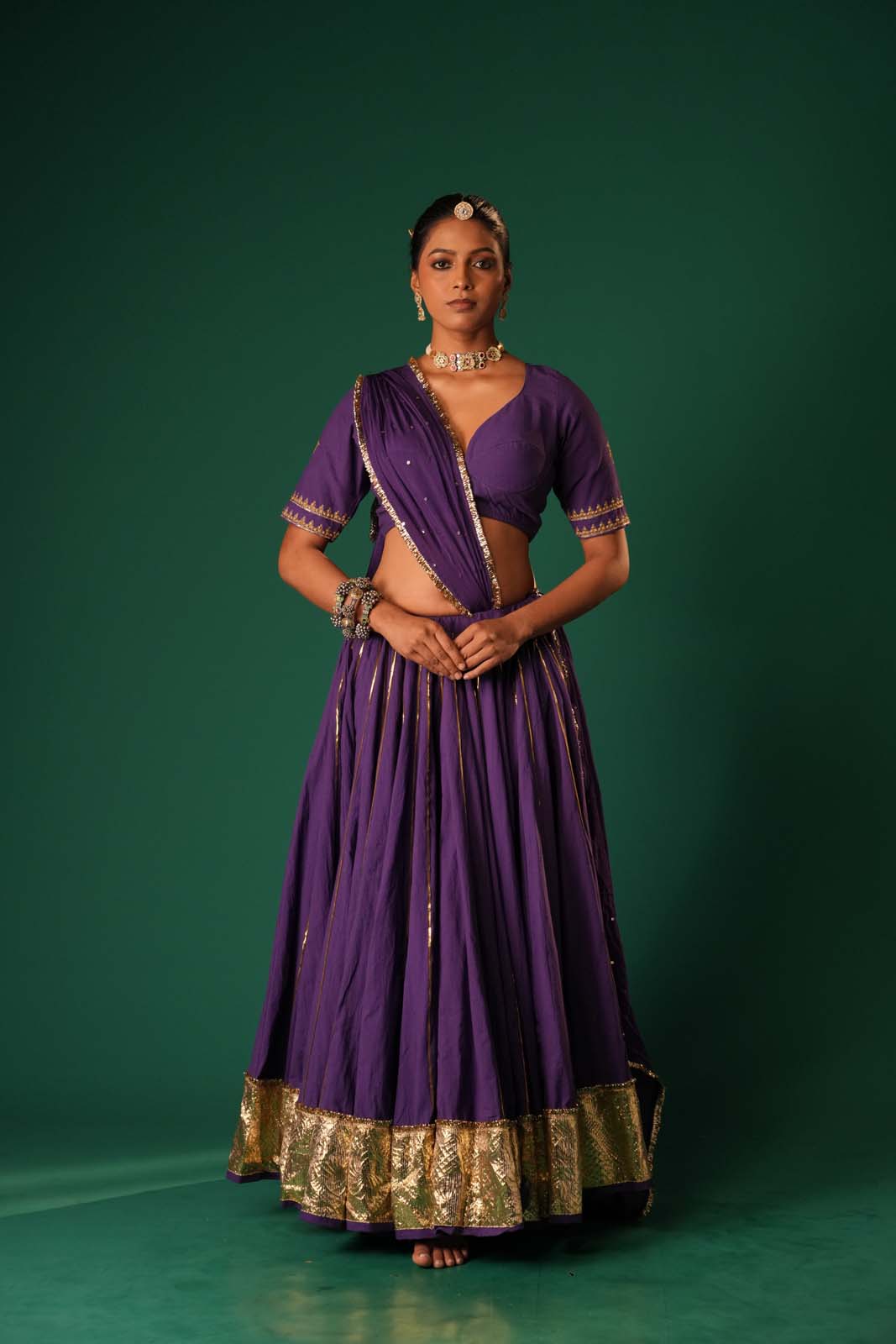 Neelkanth Grace – Purple Lehenga Set