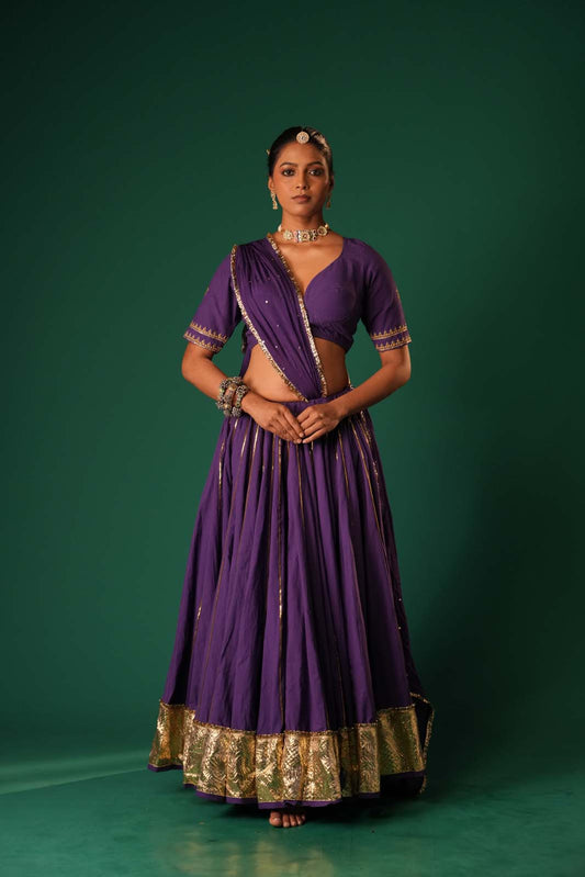 Neelkanth Grace – Purple Lehenga Set