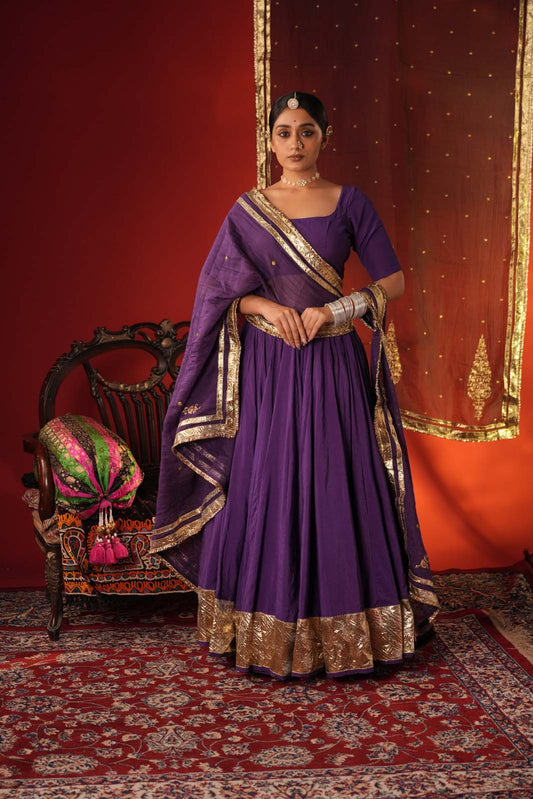 Chanderi Chaniya Choli - Devanshi Sand Beige
