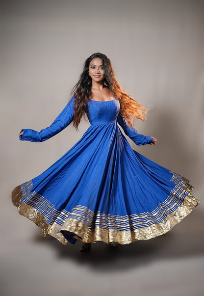 Chanderi Anarkali Suit with Handworked Dupatta