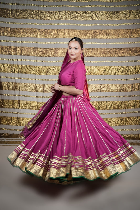 Semi Chanderi Style Layered Set