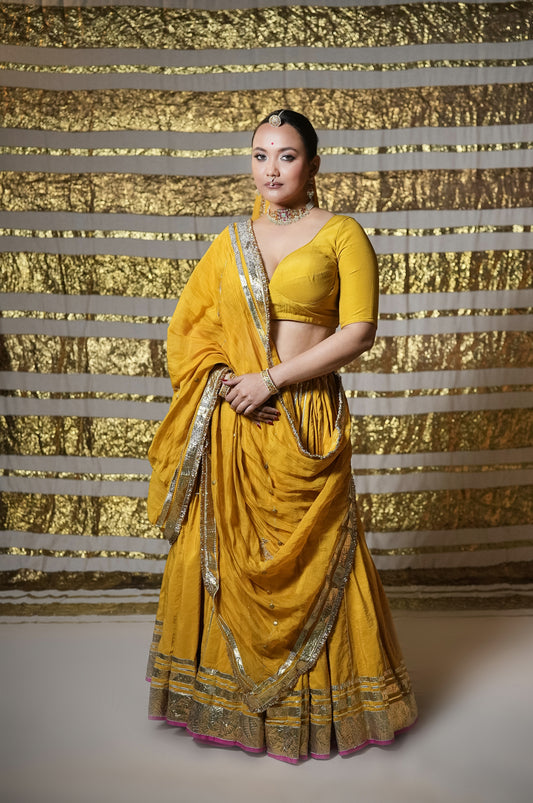 Semi Chanderi Style Layered Set